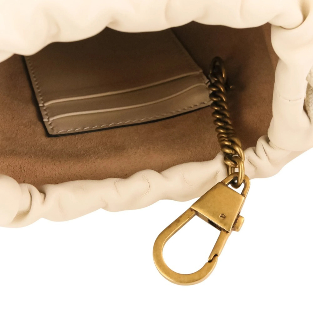 GUCCI Authentic White Leather GG Marmont Shoulder Bag - Picture 10 of 13